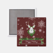 Red Reindeer Magnet (Vorderseite/Rückseite)
