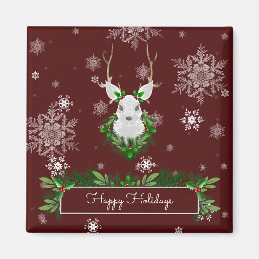 Red Reindeer Magnet (Vorne)
