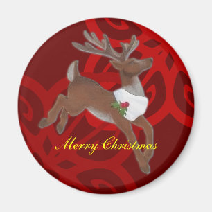 Red Reindeer Magnet