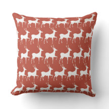 Red Reindeer Pattern Square Christmas Thro