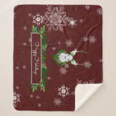 Red Reindeer Sherpa Blanket Sherpadecke (Vorderseite)