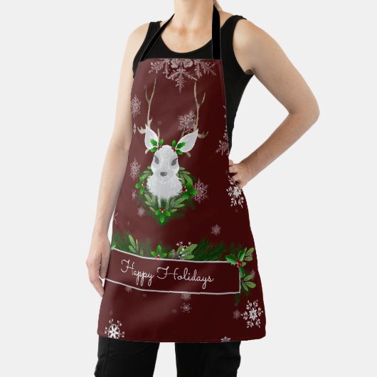 Red Reindeer Weihnachtsfeiertage Schürze (InSitu)