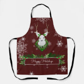 Red Reindeer Weihnachtsfeiertage Schürze (Vorderseite)