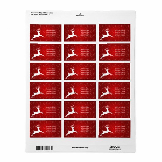 Red Reinder Address Label Adressaufkleber (Vorne)