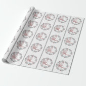 Red Rejow Silver Leaf Pine Wreath Geschenkpapier (Ungerollt)