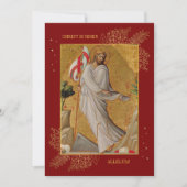 Red Religious Er ist zu Ostern Brunch Egg Hunt Einladung (Vorderseite)