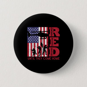 Red Remember all Deployed Flag Helicopter Mem Button