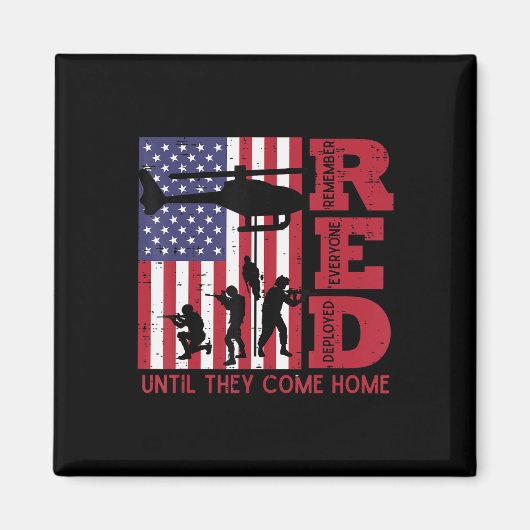 RED Remember all Deployed Flag Helicopter Mem Magnet (Vorne)