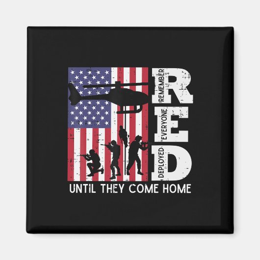 RED Remember all Deployed Flag Helicopter Mem Magnet (Vorne)