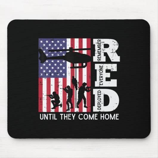 RED Remember all Deployed Flag Helicopter Mem Mousepad (Vorne)