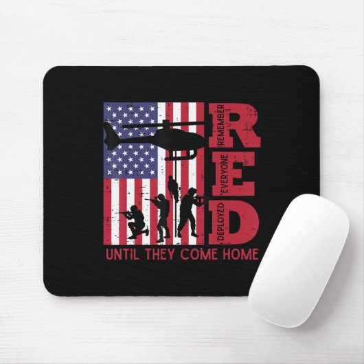 RED Remember all Deployed Flag Helicopter Mem Mousepad (Mit Mouse)