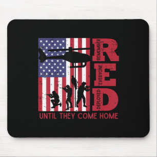 RED Remember all Deployed Flag Helicopter Mem Mousepad