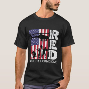 RED Remember all Deployed Flag Helicopter Mem T-Shirt