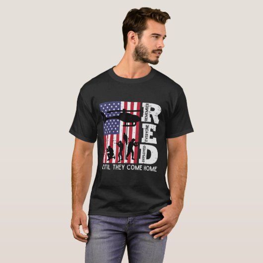 RED Remember all Deployed Flag Helicopter Mem T-Shirt (Vorne ganz)