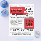 Red Removal Van, Removal Company Werbung Flyer (Einzeln)