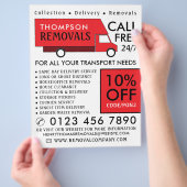 Red Removal Van, Removal Company Werbung Flyer (Hand)
