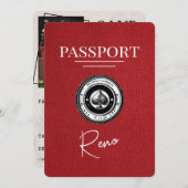 Red Reno Passport Save the Date (Vorne/Hinten)