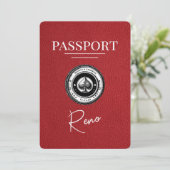 Red Reno Passport Save the Date (Stehend Vorderseite)