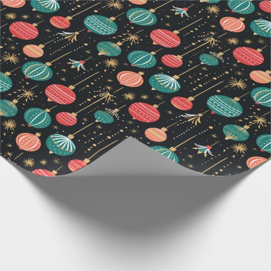 Red Rentier Traditionelles Weihnachtsgeschenk Wrap Geschenkpapier (Ecke)