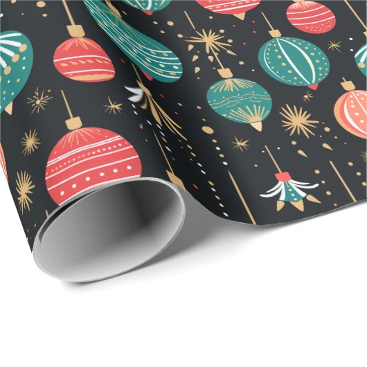 Red Rentier Traditionelles Weihnachtsgeschenk Wrap Geschenkpapier (Rolleneckpunkt)