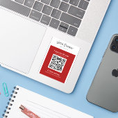Red Restaurant Menü Scan Bestellung QR-Code Aufkle Aufkleber (Laptop mit iPhone)