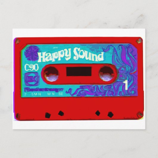 Red Retro Audio Tape Postkarte (Vorderseite)