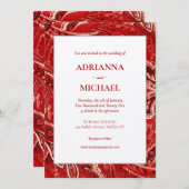 Red Retro Bandanna Paisley Einladung Hochzeit (Vorne/Hinten)