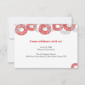 Red Retro Big Numbers 3-Foto-Abschluss Einladung (Rückseite)