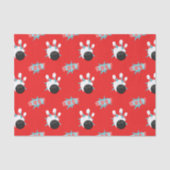 Red Retro Bowling Party Tissue Paper Seidenpapier (Vorderseite)