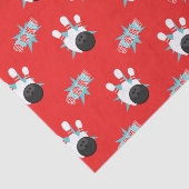 Red Retro Bowling Party Tissue Paper Seidenpapier (Ausschnitt)
