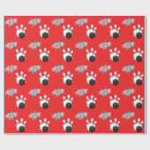 Red Retro Bowling Wrapping Paper Geschenkpapier (Flach)