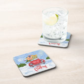 Red Retro Car mit Set zum Weihnachtsbaum Untersetz Getränkeuntersetzer (Rechte Seite)