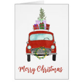 Red Retro Car mit Weihnachtsgeschenken (Vorne)