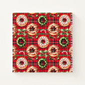 Red Retro Christmas Donuts Kinderbuch Notizblock (Rückseite)
