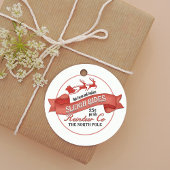 Red Retro Christmas Santa Custom Geschenkanhänger