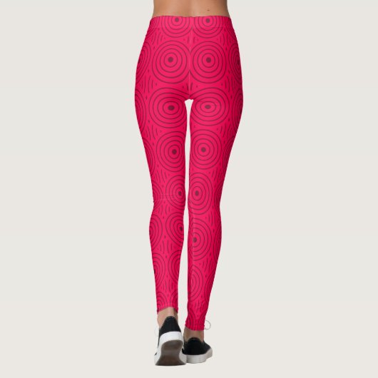 Red retro circulars leggings (Rückseite)