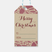 Red Retro Cosy Christmas Pattern Geschenkanhänger (Vorderseite)