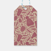 Red Retro Cosy Christmas Pattern Geschenkanhänger (Rückseite)