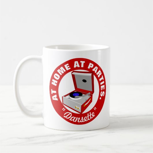 Red Retro Dansette Record Player Kaffeetasse (Links)