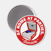 Red Retro Dansette Rekordspieler Magnet (Vorderseite/Rückseite)