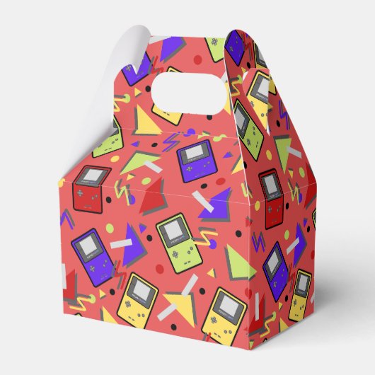 Red Retro Gaming Geburtstag Geschenkschachtel (Rückseite)