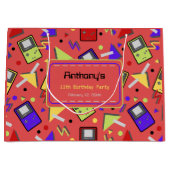 Red Retro Gaming Große Geschenktüte (Vorderseite)