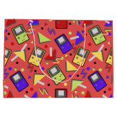 Red Retro Gaming Große Geschenktüte (Rückseite)