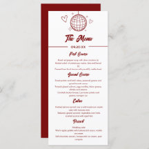 Red Retro Groovy Disco 70er Wedding