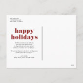 Red Retro Happy Holidays FotoCollage Feiertagspostkarte (Rückseite)