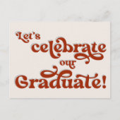 Red Retro Inspirierte Typografy Graduation Party I Postkarte (Vorderseite)