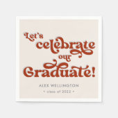 Red Retro Inspirierte Typografy Graduation Party Serviette (Vorderseite)