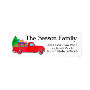 Red Retro Lieferwagen LKW mit Weihnachtsgeschenke