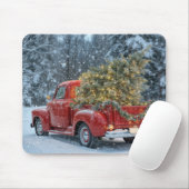 Red Retro LKW mit Weihnachtsbaum Mousepad (Mit Mouse)