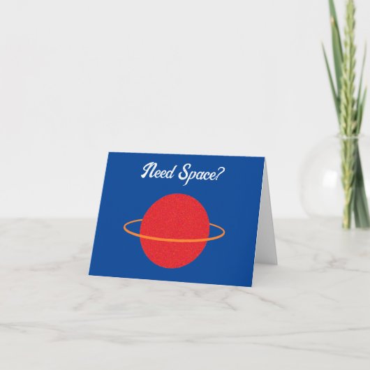 Red Retro Planet, Classic SciFi Space Cartoon Karte (Vorderseite)